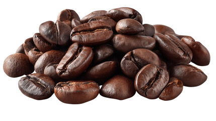 A pile of coffee beans with a brown color