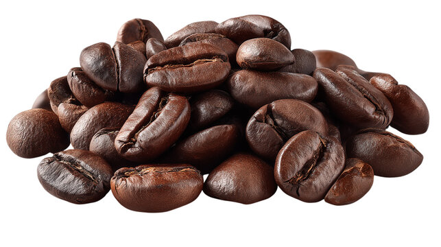 A pile of coffee beans with a brown color