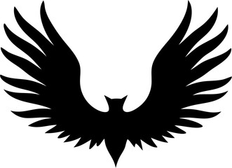 Wings Silhouette Vector Illustration | Bird Angel Flight Feather Abstract Design