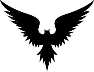 Wings Silhouette Vector Illustration | Bird Angel Flight Feather Abstract Design