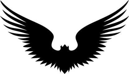 Wings Silhouette Vector Illustration | Bird Angel Flight Feather Abstract Design