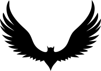 Wings Silhouette Vector Illustration | Bird Angel Flight Feather Abstract Design