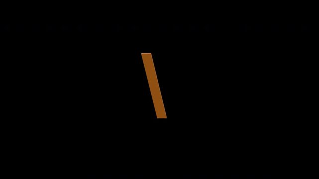 Backslash Sign 3D animation. Alpha matte with transparent background 4K resolution.