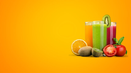 Fresh Juice with Gradient Background – Website Banner Design
