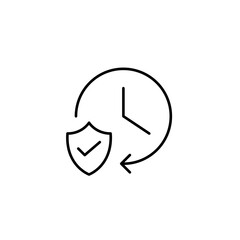 Verified scheduled update, trusted timed refresh, secure automatic renewal, approved update cycle. Pixel perfect, editable stroke vector icon