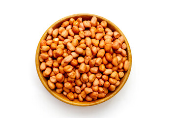 Raw peanuts with red skin