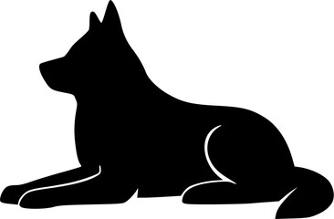 Wolf Silhouette Vector Illustration | Wild Animal Howling Moon Forest Design