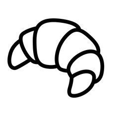 Croissant Line Icon of Household and Lifestyle Icon Set