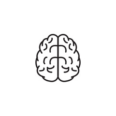 brain line icon, outline vector illustration, simple flat black vector brain aditable illustration for web and app..eps