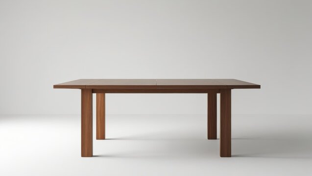 A modern, simple extending dining table against a neutral backdrop.