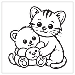 Stress Relief Cat Coloring Pages
