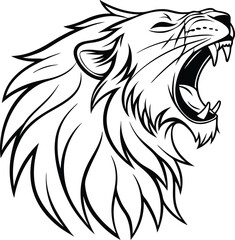 Obraz premium Wild tribal lion head vector illustration and tattoo design