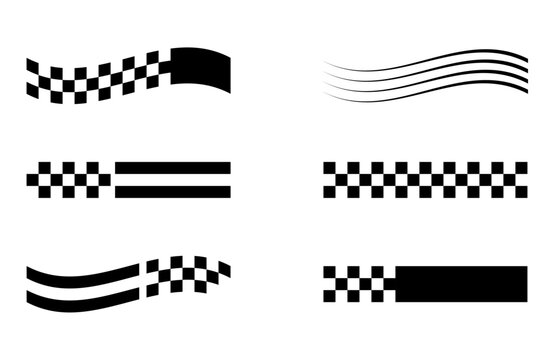 Checkered Racing Flag and Speedlines.
