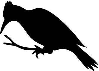 Woodpecker Silhouette Vector Illustration | Bird Wildlife Forest Animal Design