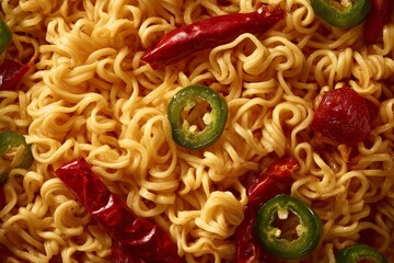 Instant noodles on background , Generative AI
