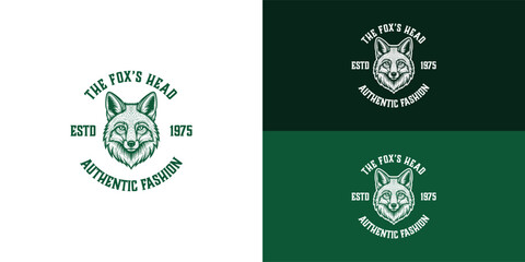 A vintage fashion brand logo featuring a classic forward-facing fox head. The design is encircled by text that includes the brand name, ESTD 1975, and AUTHENTIC FASHION.