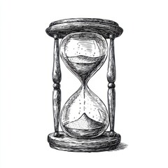 Artistic hourglass illustration capturing the essence of time management and deadlines in a unique style for use in various business and educational contexts