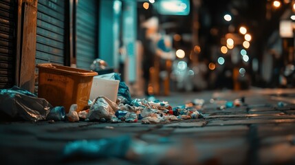 Nighttime trash
