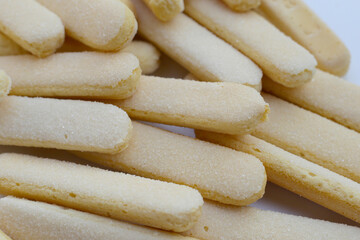 Sponge finger cookies, Italian savoiardi biscuit snack