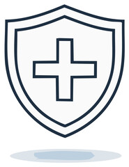 Obraz premium Medical health care protection shield symbol icon outline vector illustration