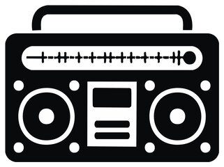 Fototapeta premium Retro Boombox with Tuning Dial and Speakers Vector Icon