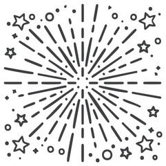 Obraz premium Celebration burst drawing with stars, circles, and lines design in vector format