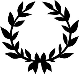 Wreath Silhouette Vector Illustration | Floral Decorative Holiday Ornament Design