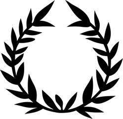 Wreath Silhouette Vector Illustration | Floral Decorative Holiday Ornament Design