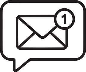 New Message Notification Icon &ndash; Email Alert Symbol for Communication