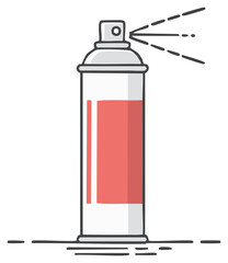 Spray paint can releasing liquid illustration, isolated on white background.