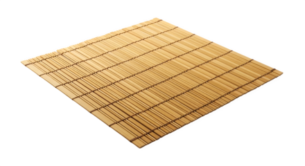 Natural bamboo mat isolated on transparent background, a versatile and ecofriendly surface for dining or decoration, adding a touch of oriental style to any setting
