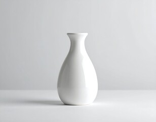 White Ceramic Vase, Minimalist Design.