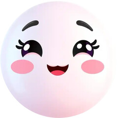 3d pink emoji emotion character pastel color