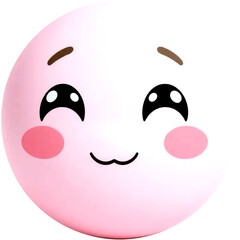 3d pink emoji emotion character pastel color