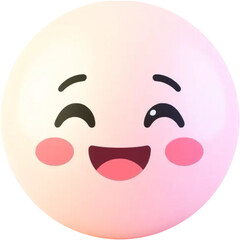 3d pink emoji emotion character pastel color