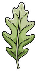 Vibrant Green Oak Leaf Botanical Nature Element Hand Drawn Vector Illustration Graphic Art
