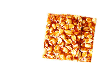 Peanut bars with sweet caramel