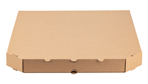 Closed Empty Pizza Box, Isolated on Transparent Background
