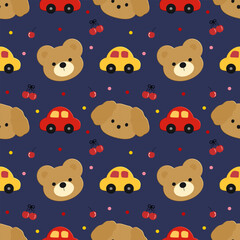 seamless pattern with bears and puppy, fabric patterns, gift wrapping paper, notebook cover, phone case pattern 