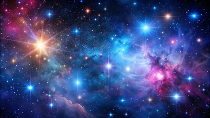 Vibrant nebula and star field in deep space