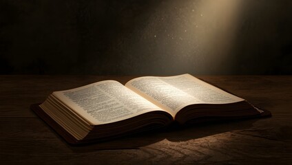 An Open Bible Illuminated by a Ray of Light, Bible wisdom