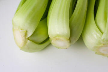 Fresh bok choy on white background.