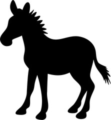 Zebra Silhouette Vector Illustration | Wild Animal Safari Africa Striped Design