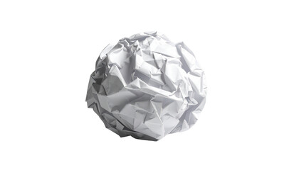 Crumpled white paper ball, isolated on a clean white background. 