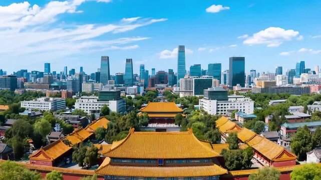 The scenery of the CBD building complex in Beijing, China