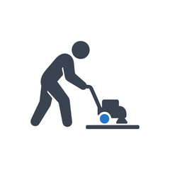 Worker Using Compactor Icon