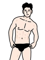 Fototapeta premium cute cartoon of man on white background