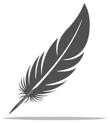Obraz premium Graceful dark gray feather vector illustration perfect for elegant graphic design projects
