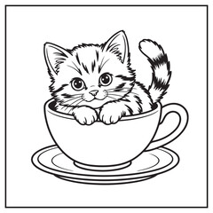 Stress Relief Cat Coloring Pages