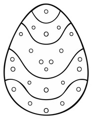 Obraz premium Outline Easter Egg with Wavy Lines and Circles for Decoration